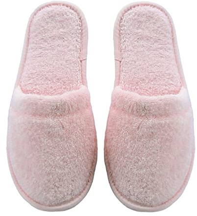 Arus Lèvres en Coton éponge Turque pour Femme Taille Unique, Rose avec Semelle Noire, Taille Unique