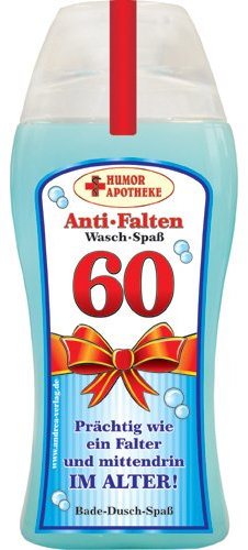 Spaß Duschbäder Duschgel Shampoo - zum 60. Geburtstag - Geschenk für Männer Frauen | Geburtstagsgeschenk mit Zahlen zum runden Geburtstag
