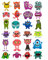 Oblique-Unique® 24 lustige bunte Monster Sticker Aufkleber