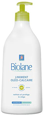 BIOLANE – Liniment oleo calcaire Bébé – Nettoyant sans rinçage – 98% Origine naturelle – Hypoallergénique – Peaux Sensibles - Nettoie et protège le siège de bébé – 700ml – Fabriqué en France