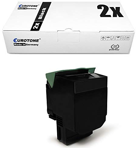 2X Eurotone Toner für kompatibel für Lexmark CX 310 410 510 wie 80C2SK0 802SK 802S Black