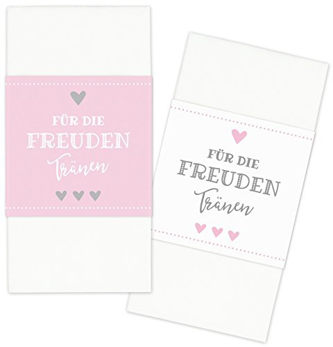 KuschelICH Banderolen Für die Freudentränen - zweiseitig mit Klebepunkten zum Verschließen (rosa-Weiss, 25 Stück)
