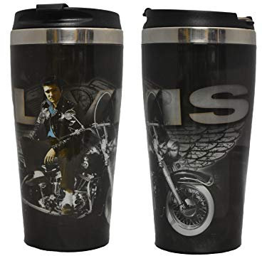 Midsouth Products Elvis Presley Steel Thermo Travel Mug with Motorcycle