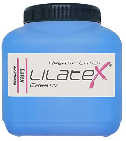 Lilatex 1 Liter farbiges dickflüssiges Flüssiglatex/Farblatex/Latexmilch - dickflüssiges Naturlatex (Blau)