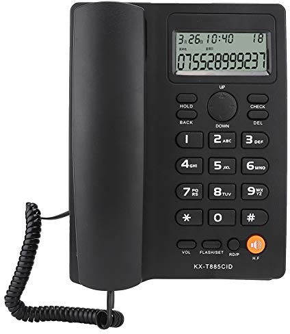 Lazmin Schnurgebundenes Festnetztelefon, Anrufer-ID-Telefon Freisprechen Home Office Hotel-Festnetztelefon(Schwarz)