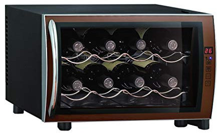 WSMLA Vin Silencieux 8 Bouteille de vin Réfrigérateur - Intégrable écran Tactile Cave à vin Petit Thermo-électrique Cave à vin - Vin Rouge de température et d'humidité Intelligent Puce électronique