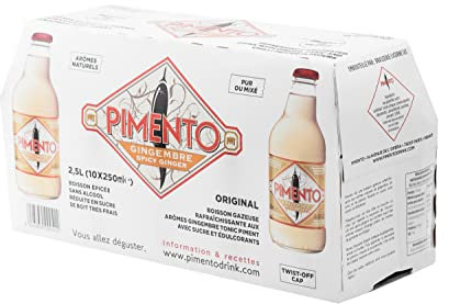 Pimento Ginger & Chilli Beer, Natural Ingredients, 0% ABV, Gold, 250 ml, Pack of 10