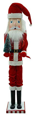 Casse-noisette de Noël soldat en bois, 90 cm de hauteur, figurine Nutcracker Soldier de collection, beurre peint à la main, sur base cadeau