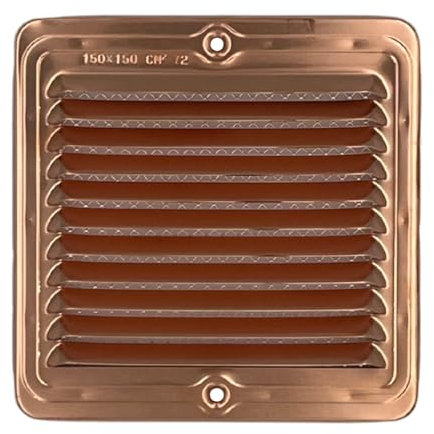 EINSIDE Griglia aerazione in rame con rete anti insetti, Griglia ventilazione passaggio aria, Rame 15 x 15 cm