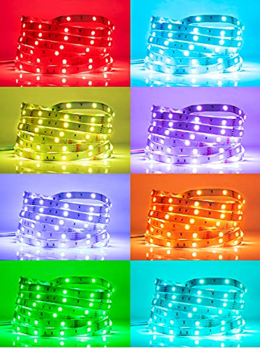 TEKLED® LED Strip Lights | 16.5FT RGB 150 LED SMD5050 | IR Remote Control | Multi-Coloured Changing for Home TV Kitchen Party Wedding DIY Decoration