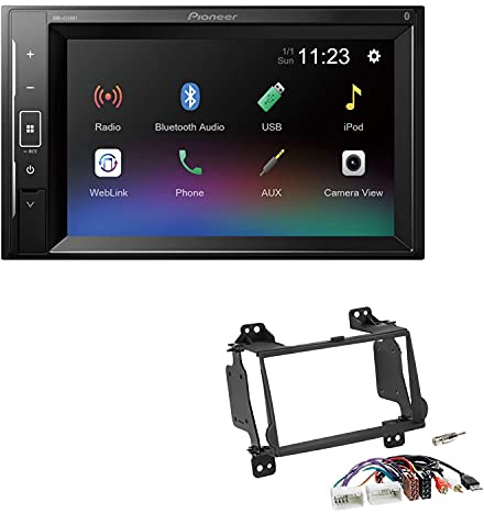 Pioneer DMH-A240BT 2-DIN Autoradio Bluetooth USB passend für Hyundai H-1 Cargo und Travel 2008-2015 Rubbertouch schwarz