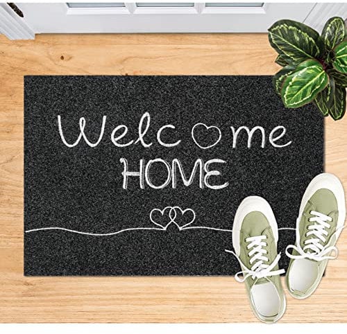 Brmeday Zerbino ingresso esterno 40 x 60 cm con scritta |Welcome Home| Assorbente e anti-sporco, Facile da pulire per interni ed esterni, Design minimalista originale