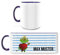 Manutextur Tasse mit Namen - personalisiert - Motiv Froschkönig - viele Farben & Motive - weiß/dunkelblau - persönliches Geschenk mit Wunsch-Motiv und Wunsch-Name