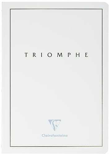 Clairefontaine 36126C Collection Triomphe GOLD A White Stitched Notebook - A5 14,8x21 cm - 96 Lined Pages - 90 g White Paper - Card Cover with Gold Marking