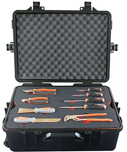 WEDO Juego de herramientas sin chispas de 37 piezas,kit de herramientas de seguridad sin chispas con alicates,destornilladores,llaves,martillos,resistente a la corrosión,DIN,bronce de aluminio