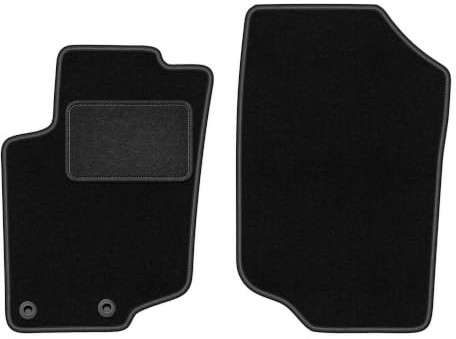 Velours-Fußmatten vorne passend für Peugeot 207 2006-2012, Schwarz, LUX | passend für SW/Kombi/Schrägheck; Velours-Teppich (Polypropylen), ca. 6,5 mm; rutschfest, runde Befestigungen (Typ CP)