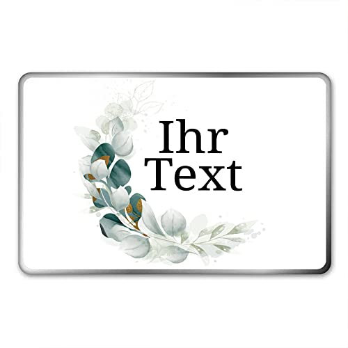 STEMPEL-FABRIK – personalisierbare eckige Dose mit Name oder Wunschtext – Aquarell Motiv mit grüner Mondsichel – bedruckte Geschenkdose – ideale Keksdose, Metalldose, Plätzchendose