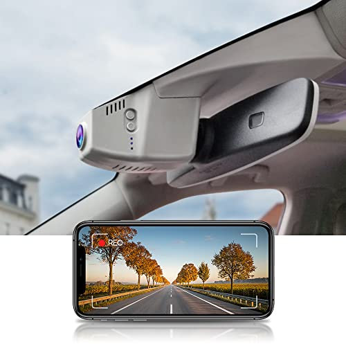 Fitcamx Dashcam Auto Passend für Skoda Enyaq 2020 2021 2022 2023, 4K 2160P Dash cam, Autokamera mit G-Sensor, Loop-Aufnahm, WiFi Dashcam mit Nachtsicht, WDR, OEM Skoda Zubehör, Grau mit 64GB Karte