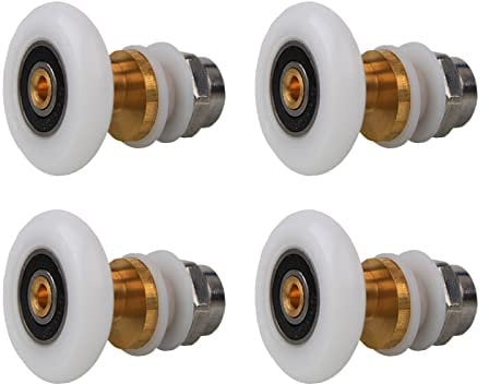 Qikuver Ruedas para Puerta de Ducha, 4 Piezas, 25mm Rodillo de Repuesto Mampara Rodamientos Mamparas para Puerta Corredera De Cristal Baño (25MM)