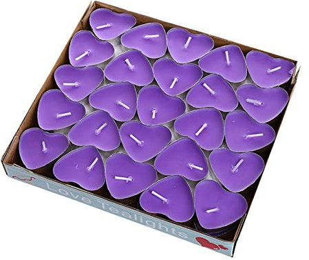 Ssiyiya Velas de té, 50 velas de té sin humo en forma de corazón, velas sin perfume, velas sin goteo y de larga duración, mini velas de candelita para celebraciones de boda, decoración del hogar y