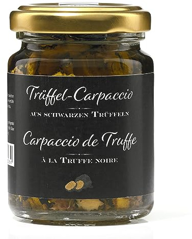 Carpaccio de truffes avec de la vraie truffe noire et de l'huile d'olive extra vierge, 90g. Végétalien et sans gluten