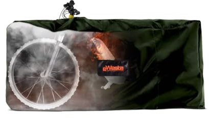 Feuerhemmende eWesta Elektrofahrrad Brandschutz Abdeckung Feuerfeste Aufbewahrung - Bike Zubehör E-Bike 185 x 25 x 120 cm Elektrisches Fahrrad - Fall Sicherheit Tragbar Falte (Green)
