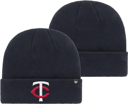 47 MLB Beanie-Mütze für Erwachsene, mit Bündchen und Bündchen, Team-Farbe, Einheitsgröße, Minnesota Twins Navy, Einheitsgr��e