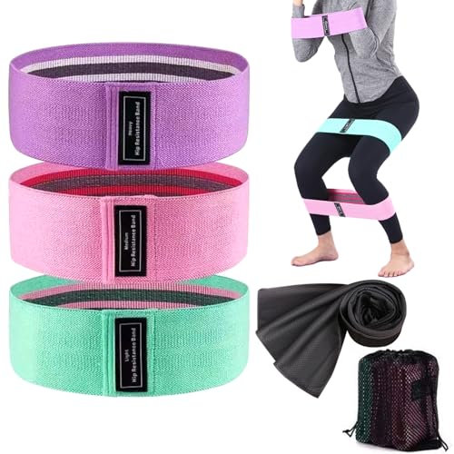 TYXHXTF 5 Set Fitnessbänder, Widerstandsbänder Set, 3 Verschiedene Widerstandsbänder, Fitness Band für Hüfte Beine Pilates Yoga Krafttraining Muskelaufbau
