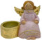 Mea-Living Engel Emilia mit Kerzenhalter, sitzend, klein, rosa/Gold, weihnachtlicher Engel-Teelichthalter
