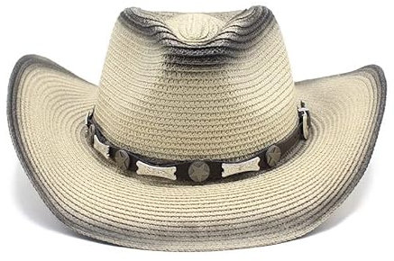 Jiaxu Chapeaux de Soleil Parasol extérieur Chapeau de Paille Hommes été Plage Chapeau Jeunesse Western Cowboy Chapeau Hommes Pare-Soleil Chapeau (Couleur : 1, Taille : M)