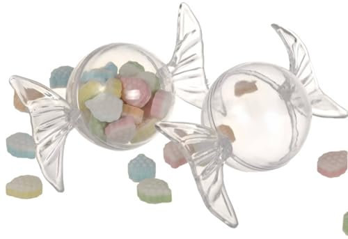 Gsycle 12PCS Wedding Favors Boxes, Fillable Plastic Candy Shaped Clear Container Party Favor Boxes, Clear Treat Boxes, Candy boxes with lid Mini Candy Dispenser Boxes for Treats