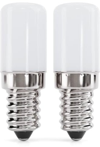 greate 2x Bombilla Frigorifico LED E14 2W - Bombillas para Frigorifico, Nevera, Máquina de Coser, Campana Extractora, Lámpara de Sal - Bombillas LED con 135 Lúmenes, 6000K y 25.000h de Duración
