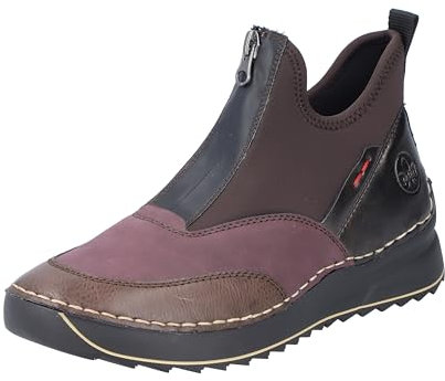 Rieker 51550, Stivali Corti Donna, Braun Combi, 42 EU