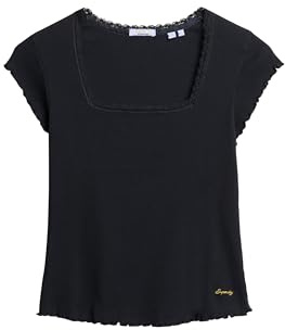 Superdry Damen Athletic Essentials Oberteil mit eckigem Ausschnitt