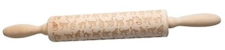IMIKEYA Nudelholz Aus Holz Mit Katzenmotiv-prägung Langlebiges Embossing Rolling Pin Für Backen Teigrollen Pasta Kekse Geschenk Für Zuhause Backstube Und Kuchenläden