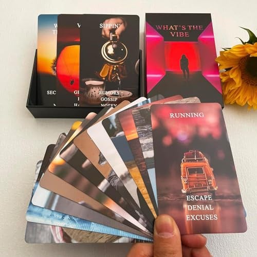 LIGHTOF JUSTICE What's The Vibe Oracle Cards Deck, Oracle Cards for Beginners, Oracle Deck Used for Career and Life Relationships, Twin Flame, Soulmate, Karmic Connection