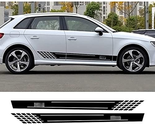 LeLeD Karosserie Kofferraum Dekoration Aufkleber Taille Linien Aufkleber Tür Seitendekor Aufkleber für Audi Q3,A-Black