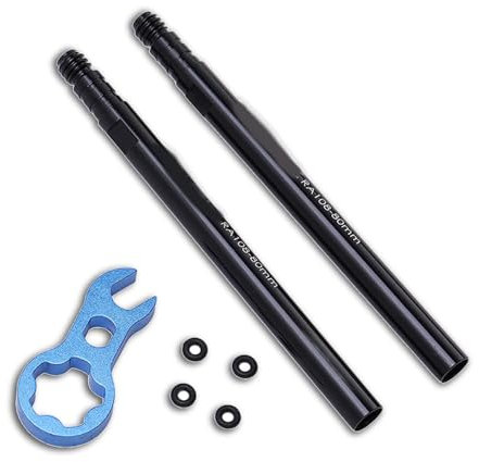 Yunir Prolunga per Valvola per Pneumatici, Prolunga Flessibile per Stelo Valvola per Pneumatici Portatile in Lega di Alluminio, con Chiave per Rondella, per Bici da Strada (80 mm)