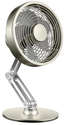 Ventilador de escritorio USB de tamaño práctico 3 velocidades de viento, ventilador de refrigeración de mesa recargable por USB, ventilador de rotación de 360°, potente ventilador de escritorio