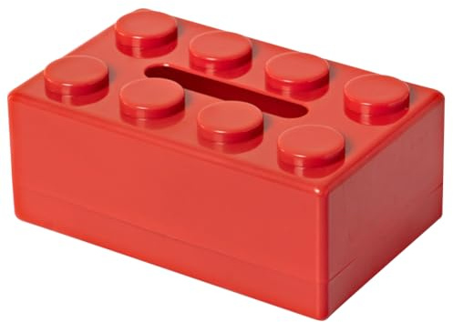 Kexpery Creative Building Block Taschentuchbox, niedlich, Papierhandtuchhalter, für Wohnzimmer, Schlafzimmer, Badezimmer, Büro zu Hause (rot)