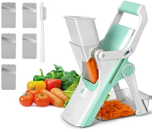 Pro Food And Vegetable Chopper,kitchen Vegetable Slicer,mandoline Slicer, Julienne + Dicer For Vegetables, Meal Prep & More,shred/slice,meats/vegetables/fruits Can Be Used,with 5 Stainless