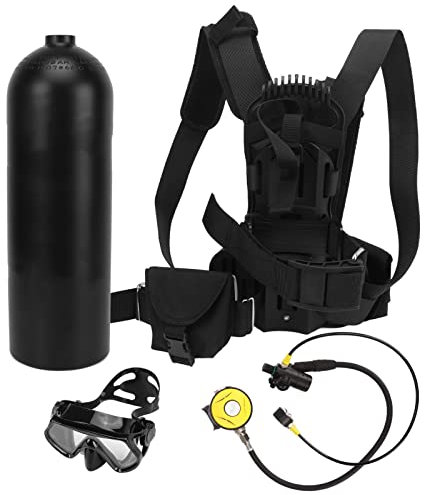 SUNFECILI Dive Portable Lungs Kit Diving Glasses Scuba Tank Backpack Breathing Tube Diving Bottle Mini Diving Equipment for Underwater Scuba Tank Professional Divers Diving Amateurs (4L)