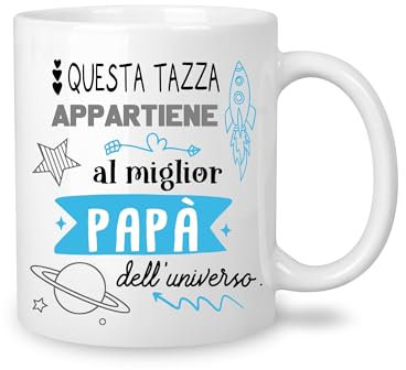 Yufansd Mug Tazza Caffè - Il Miglior Papà dell'Universo - Fantastico Regalo di Papà, Regali per Papà Festa del Papà Regalo per Uomo Originale Regalo di Compleanno Ceramica 350 ML (Papà)