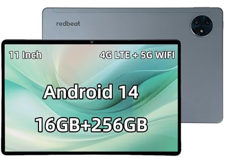 redbeat Tablette Android 14 écran 2K de 11, emplacements pour cartes SIM M2, tablettes Amazon cellulaires, 16 Go + 256 Go + 1 To étendu, tablette de jeu Octa Core, 8000 mAh, caméras 13 + 5 MP