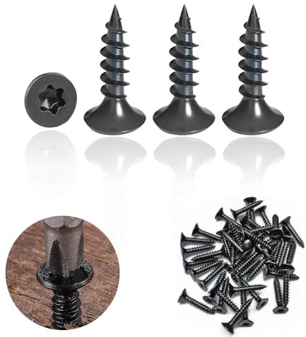 60 Stück Holzschrauben Torx Schwarz, Edelstahlschrauben M3 X 12 mm Holzschrauben Vollgewinde Selbstschneidende Schrauben Universalschrauben Rostfrei Spanplattenschrauben