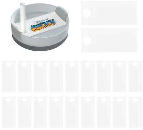 PATIKIL Sublimation Name Plates, 20 Pcs 3.2 x 1.3 Acrylic Blank Personalized Tumbler Plates for 40 Oz Tumbler Cup Accessories Name Tag, White, Double Round