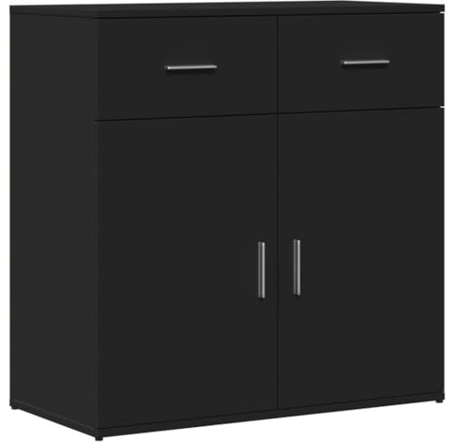 ULUYYUC Living Room Cabinets Buffetschrank Küche Vitrinenschrank Küche Küchenbuffet Buffetschrank - Sideboard Schwarz 79x38x80 cm Holzwerkstoff für Küche Wohnstube Schlafzimmer Speisesaal