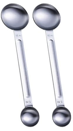 Versatile Double Sided Teaspoon 5ml 15ml for Accurate Measurement Kitchen Gadget Cafes Folding Measuring Spoon