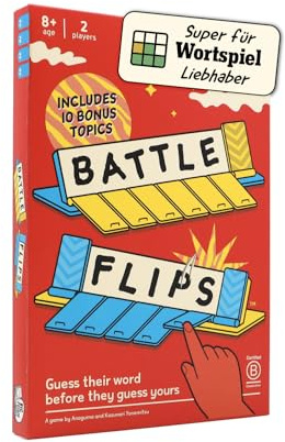 Battle Flips: Das ultimative Spiel für zwei Personen | Neues Wortspiel ab 8 Jahren, für Erwachsene und Kinder | Mit praktischem Reisebeutel inklusive (Deutsche Version) | Zum Wichteln und Weihnachten