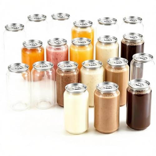 SYSXLT Gobelets en plastique transparent, bouteilles de jus scellables